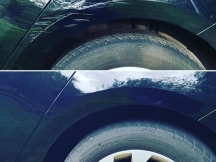 Black car repair before and after