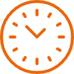 orange analogue clock