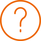 an orange question mark