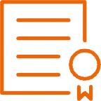 orange certificate icon no background