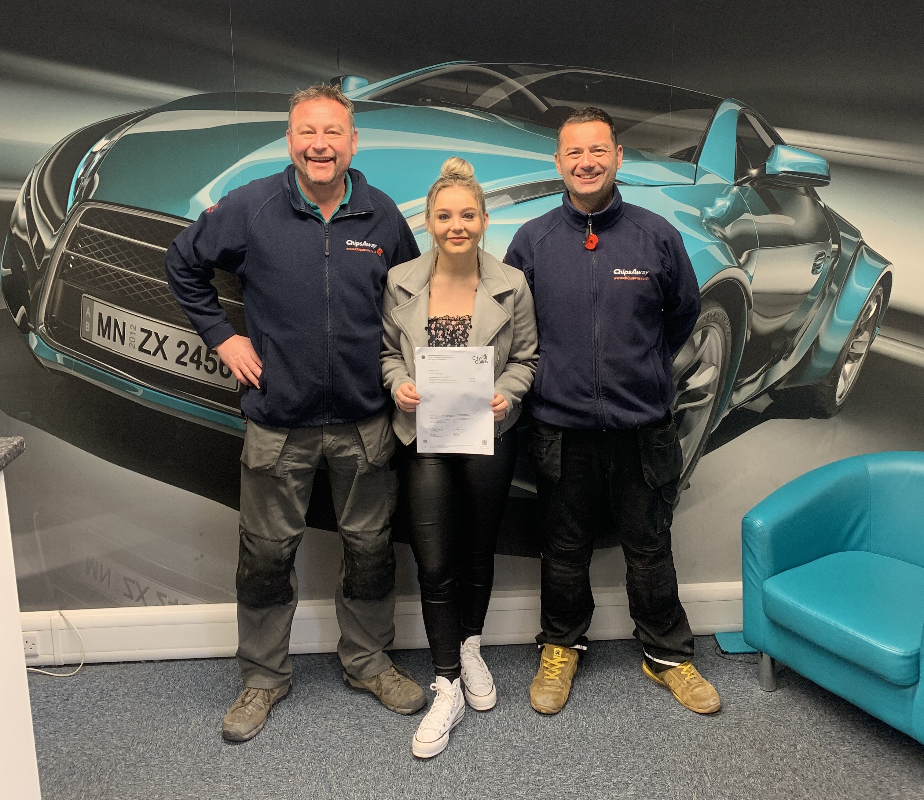 Jessica Peck ChipsAway Apprentice with Distinction award