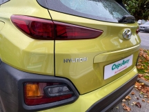 Yellow car with repaired rear door